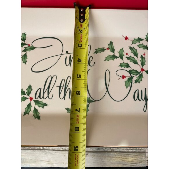 Lenox Holiday Jingle All the Way14.5" Porcelain Platter Gold Trim Christmas - Picture 13 of 13